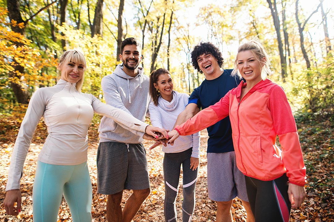 group of people in the forest